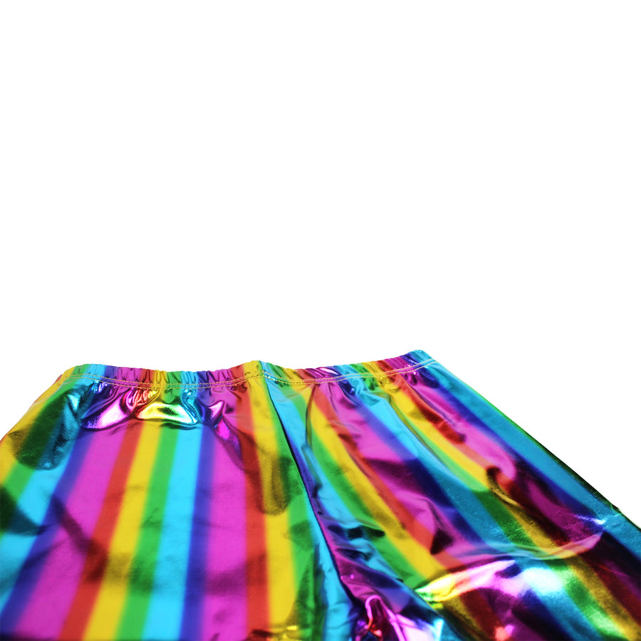 Rainbow Metallic Long Shorts