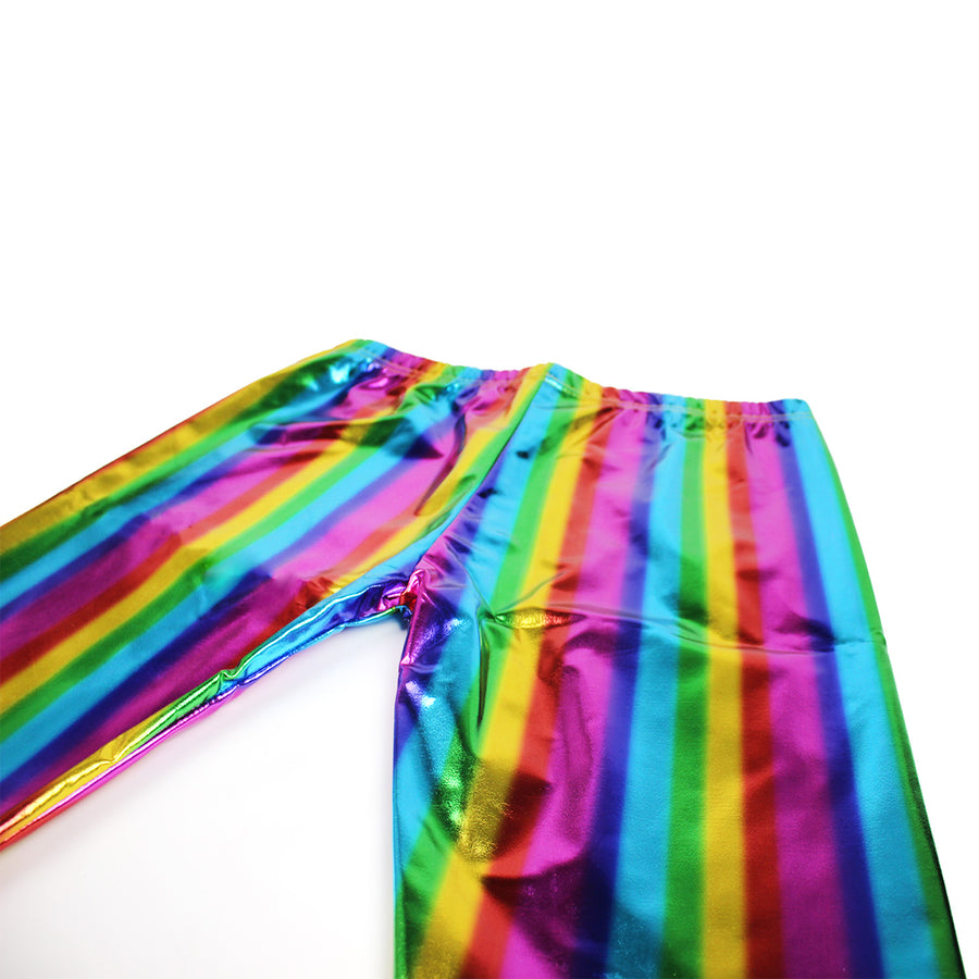 Rainbow Metallic Long Shorts