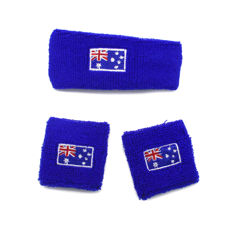 Australia Flag Headband & Wristband Set