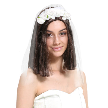 Floral Headband with Veil