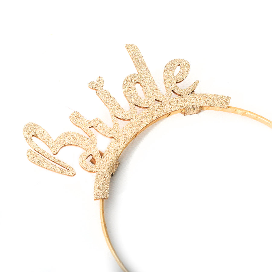 Bride Glitter Headband (Gold)