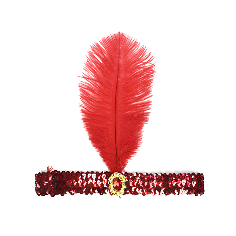 Red Sequin Flapper Headpiece