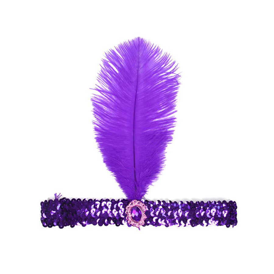 Purple Sequin Flapper Headpiece