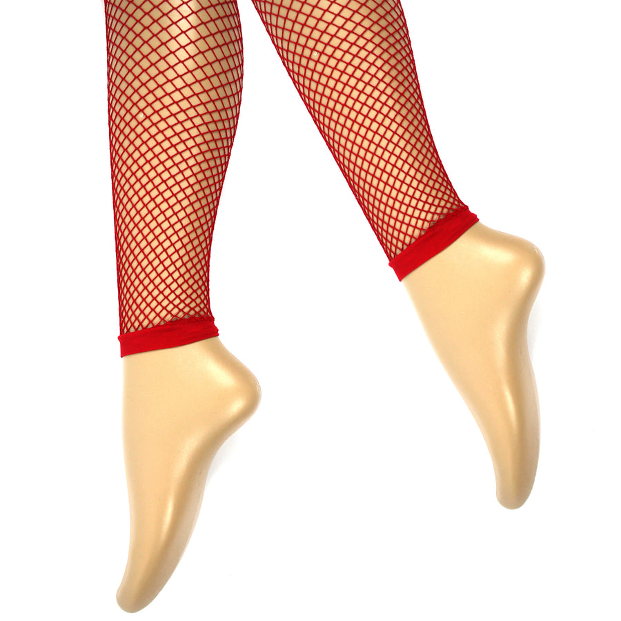 Red Fishnet Leggings