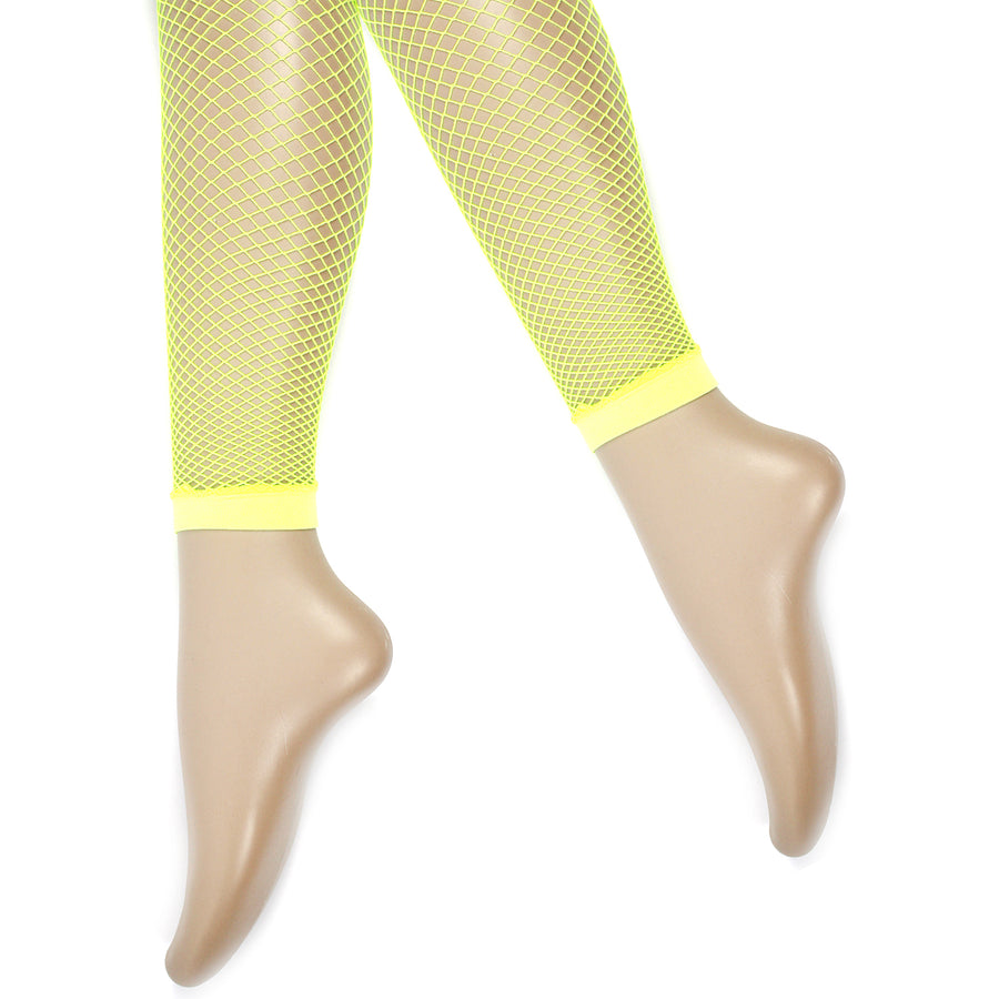 Yellow Fishnet Leggings