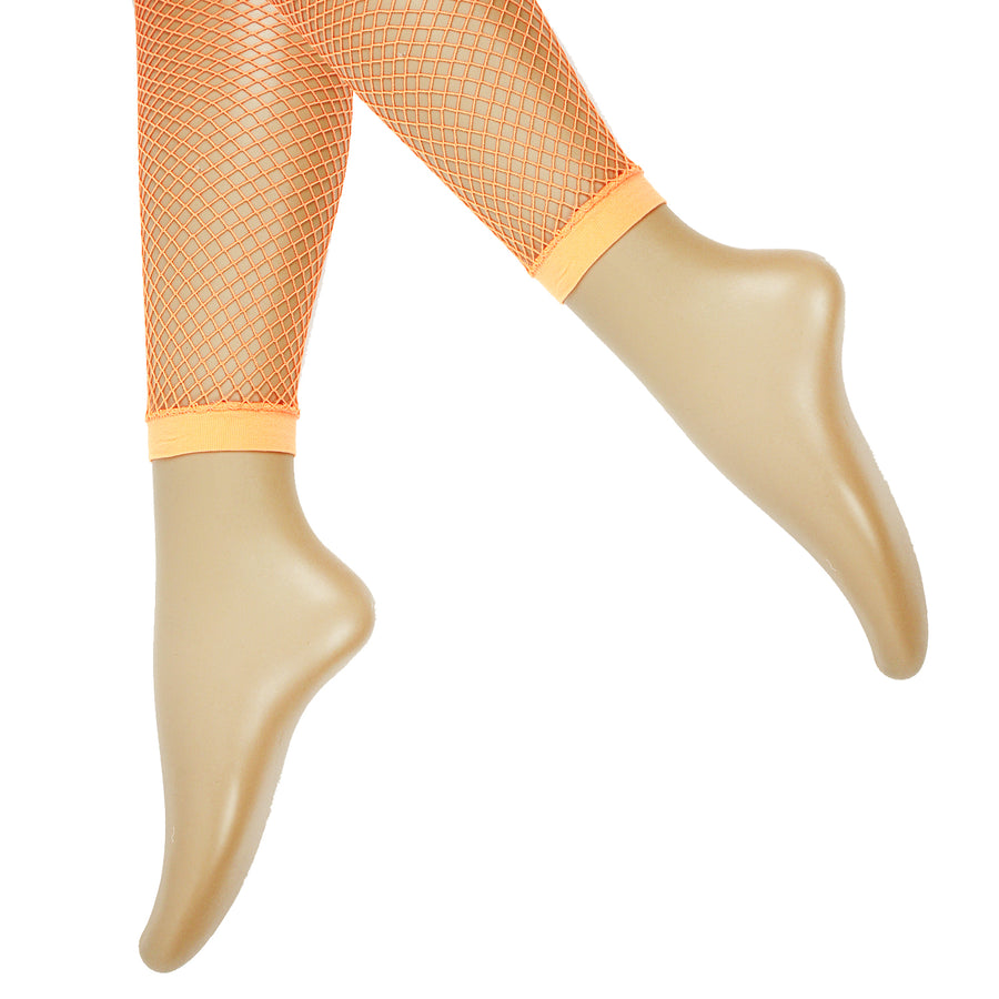 Orange Fishnet Leggings