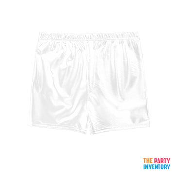 White Metallic Shorts