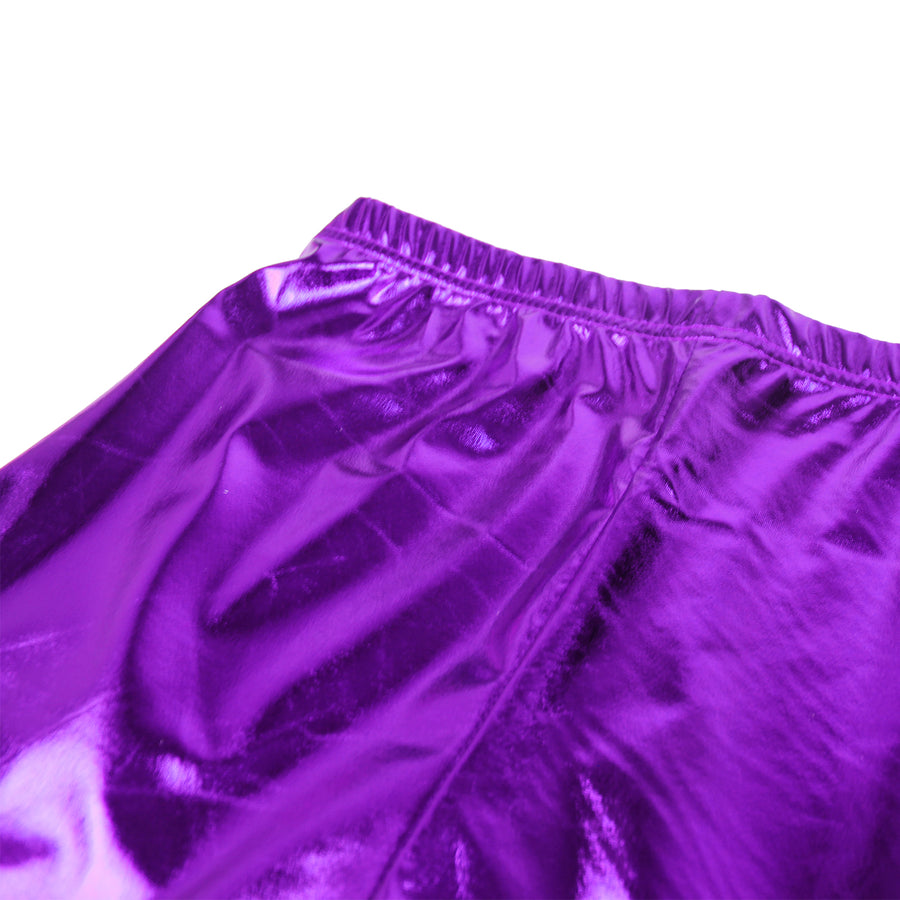 Purple Metallic Shorts