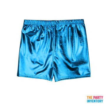 Light Blue Metallic Shorts