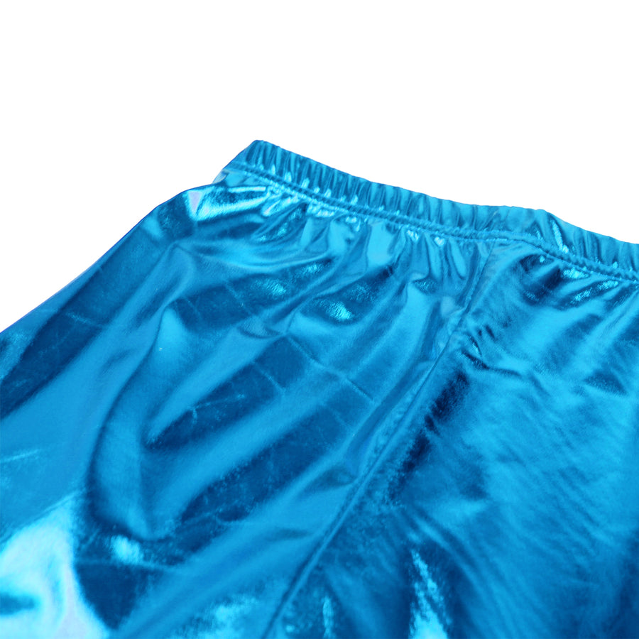 Light Blue Metallic Shorts