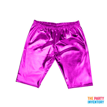 Hot Pink Metallic Long Shorts