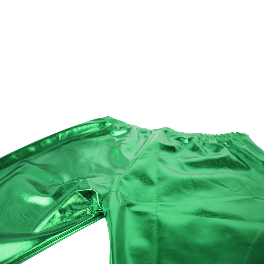 Green Metallic Long Shorts