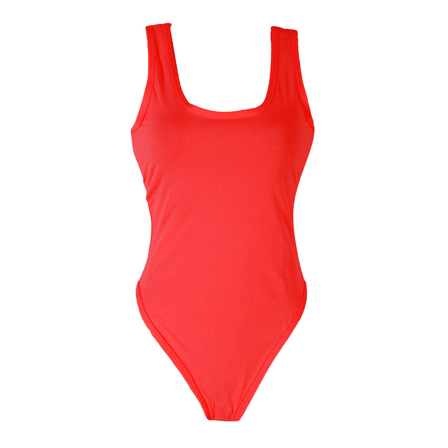 Fluro Red 80s Leotard