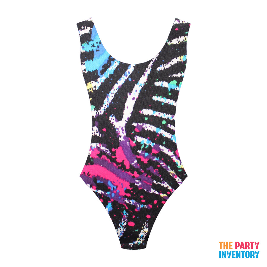 Animal Paint Pattern 80s Leotard