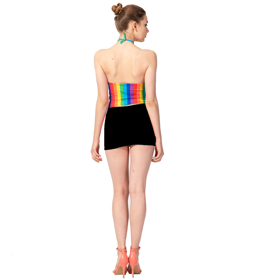 Adult Rainbow Stripe Halter Neck Top