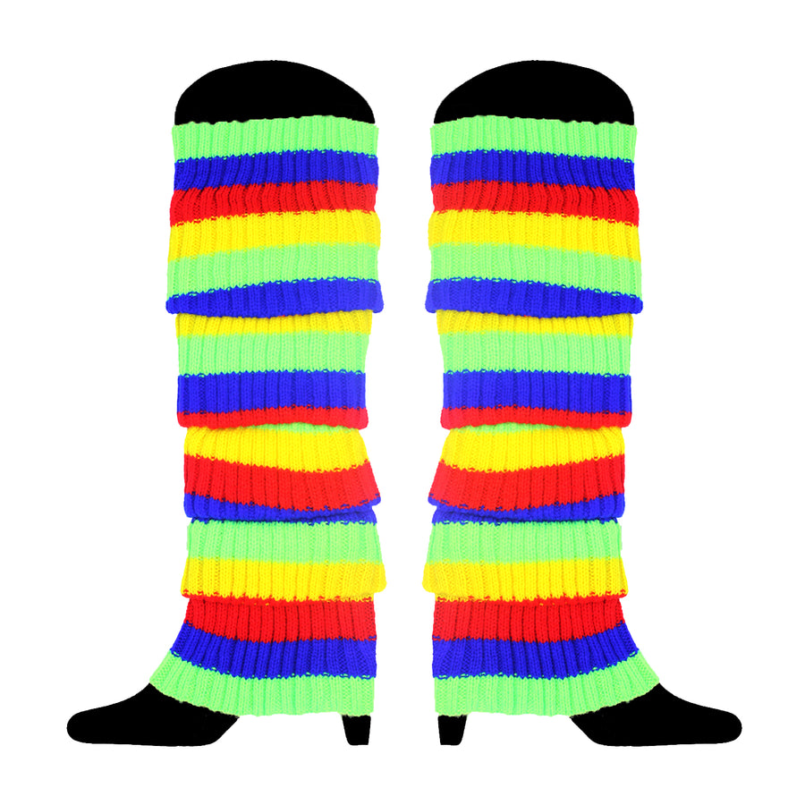 Fluro Rainbow Chunky Knit Leg Warmer