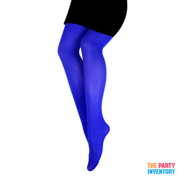 Blue Plain Pantyhose