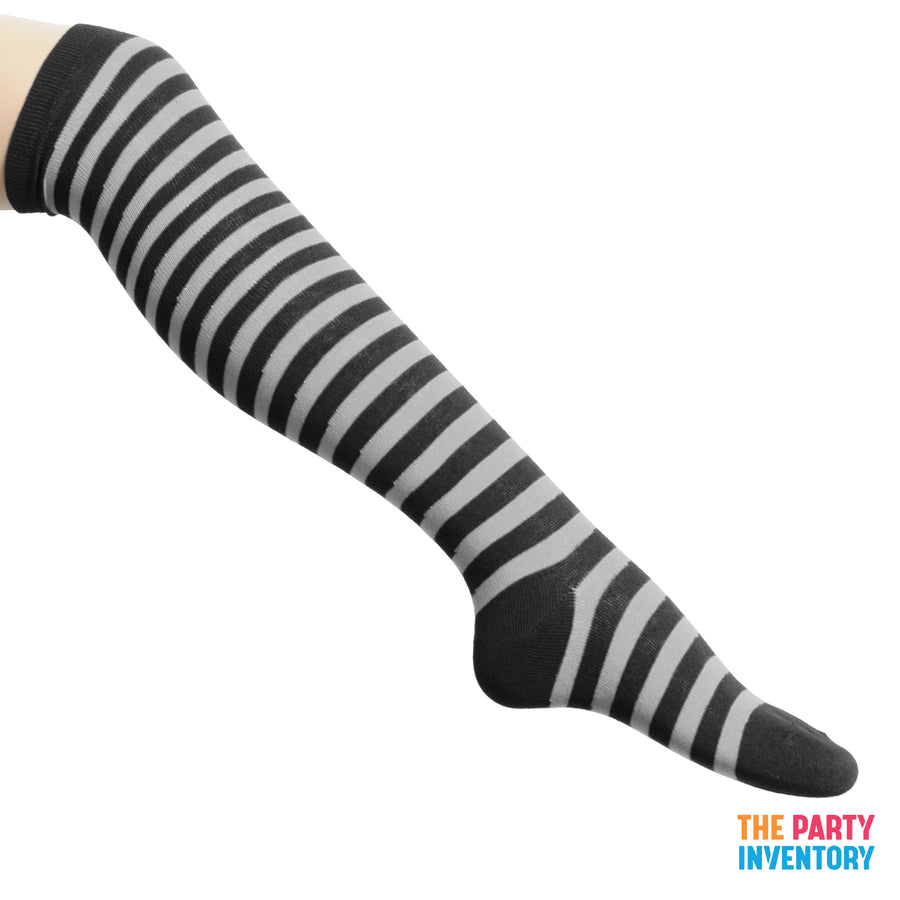 Long Over the Knee Socks (Black & Grey)