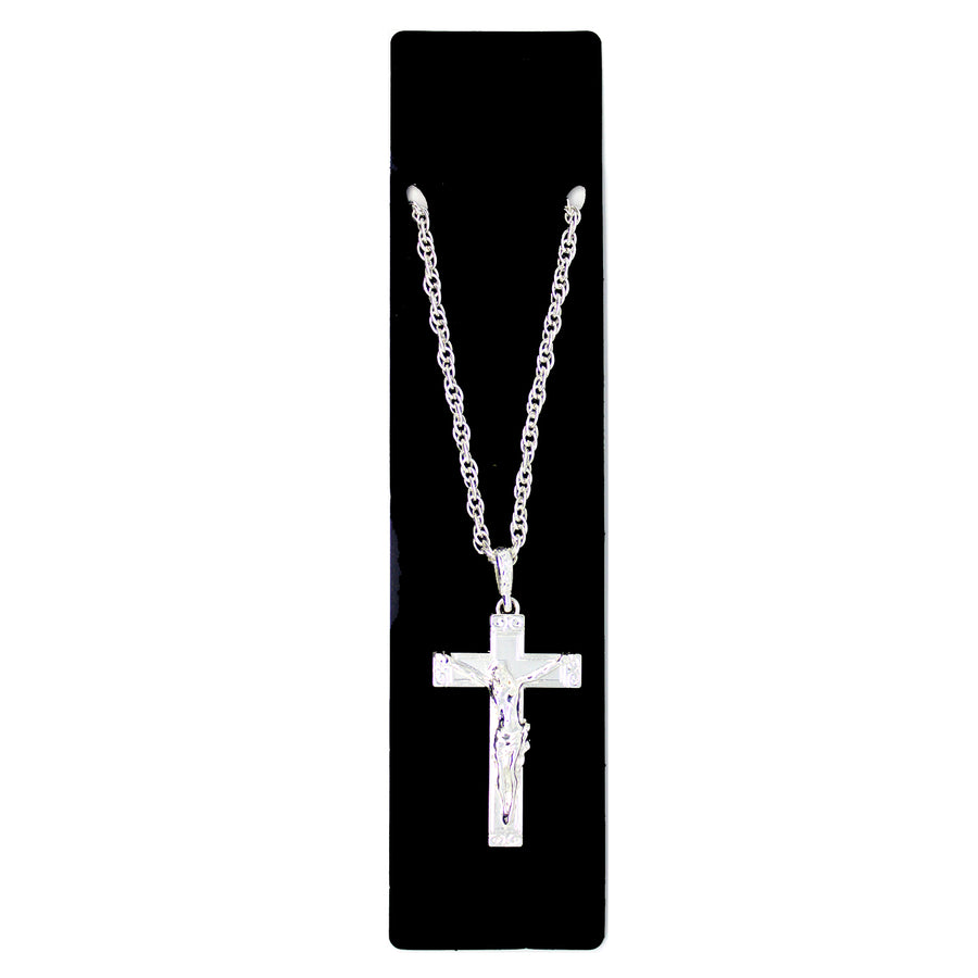 Big Silver Cross Necklace