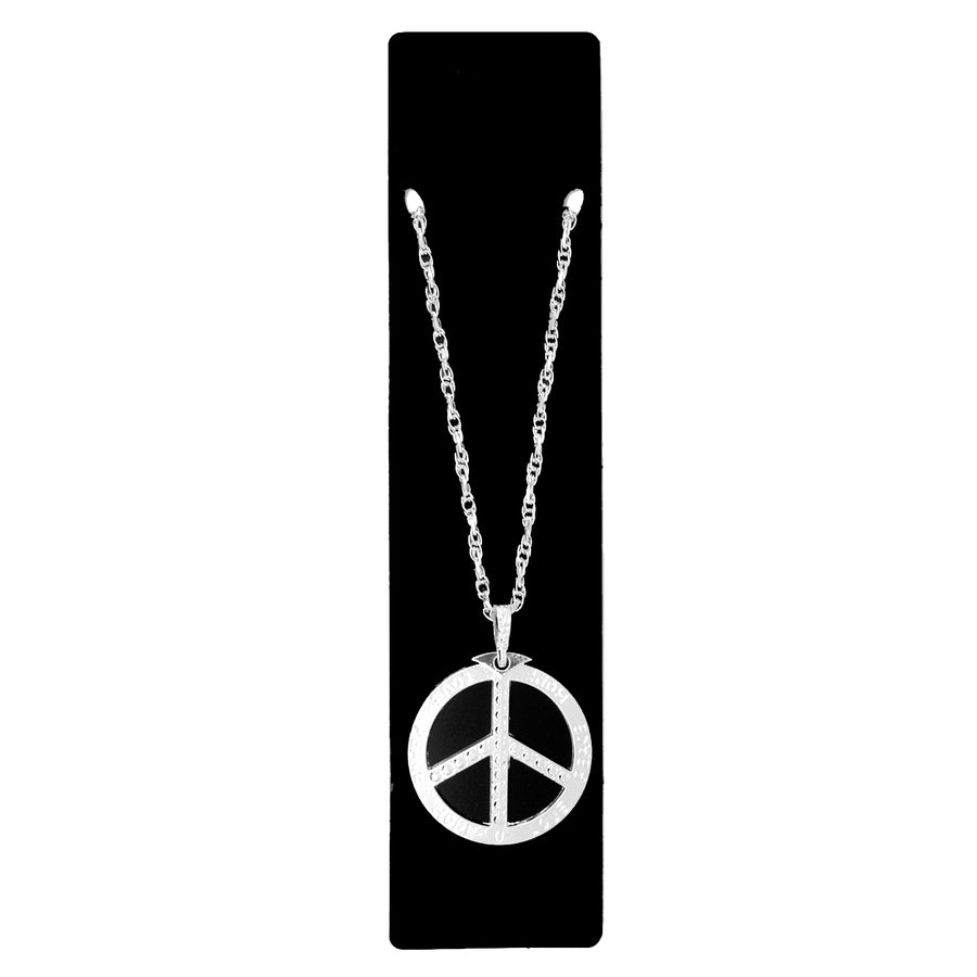 Big Silver Peace Sign Necklace