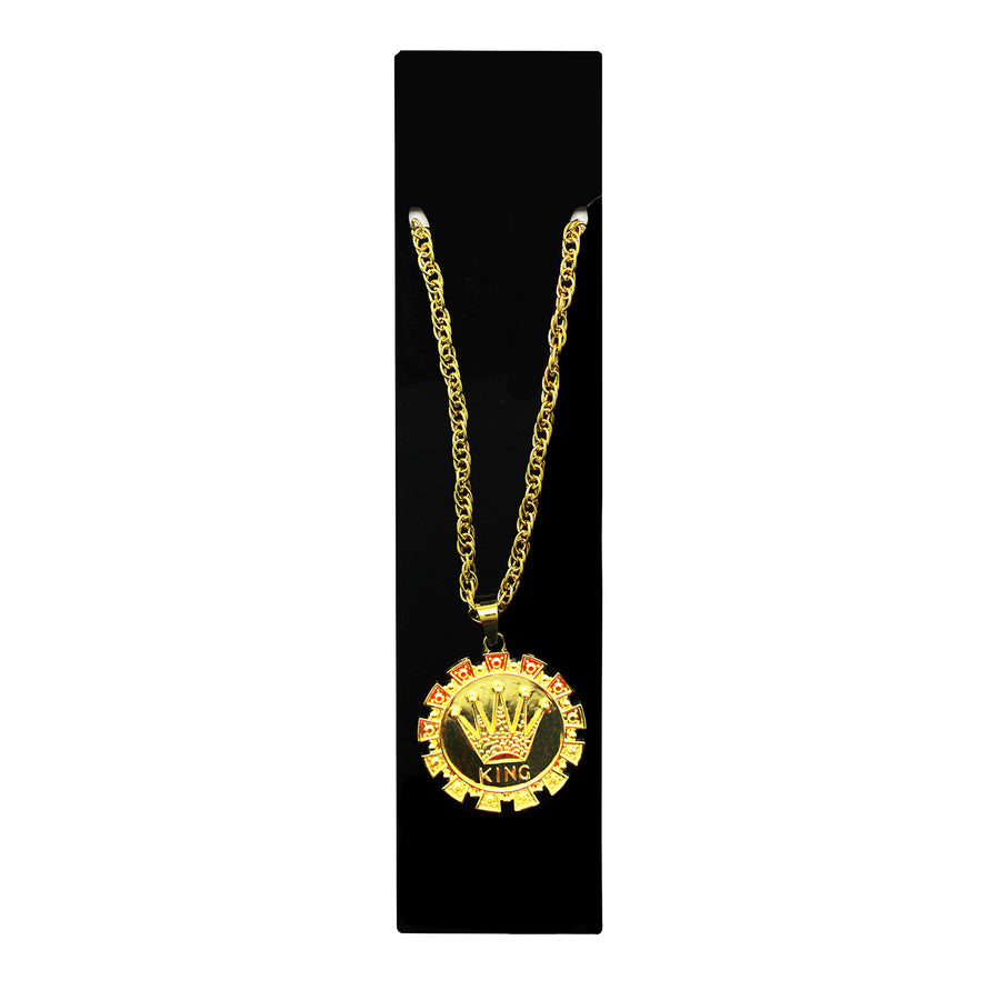 Big Gold King Medal Necklace