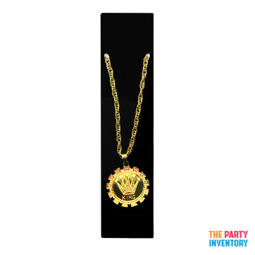 Big Gold King Medal Necklace