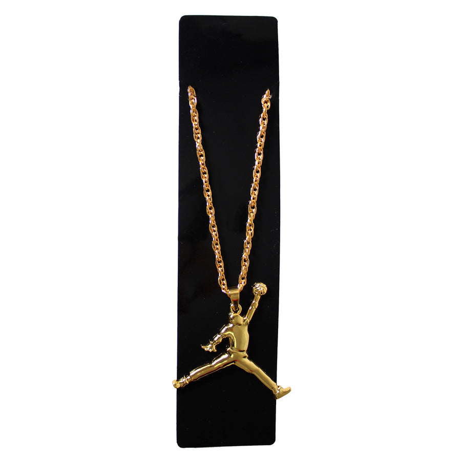 Big Gold Basketball Player Necklace