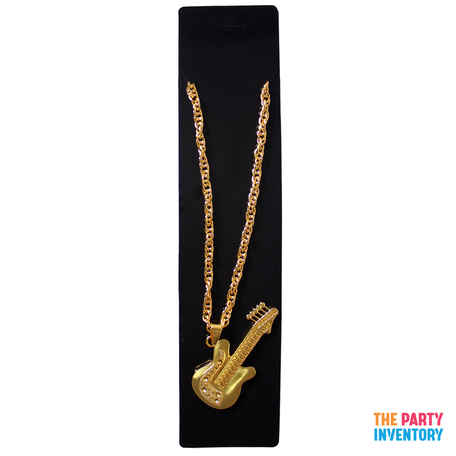 Big Gold Guitar Necklace