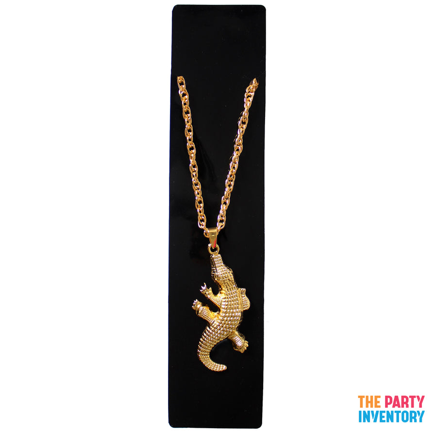 Big Gold Crocodile Necklace