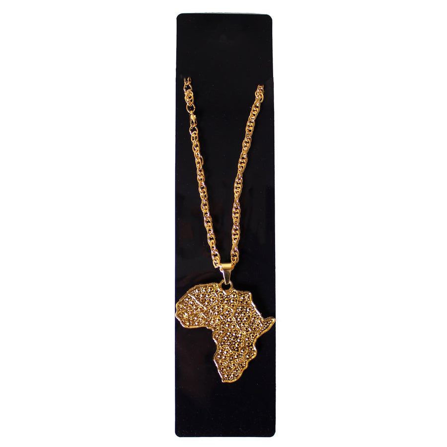 Big Gold Africa Map Necklace