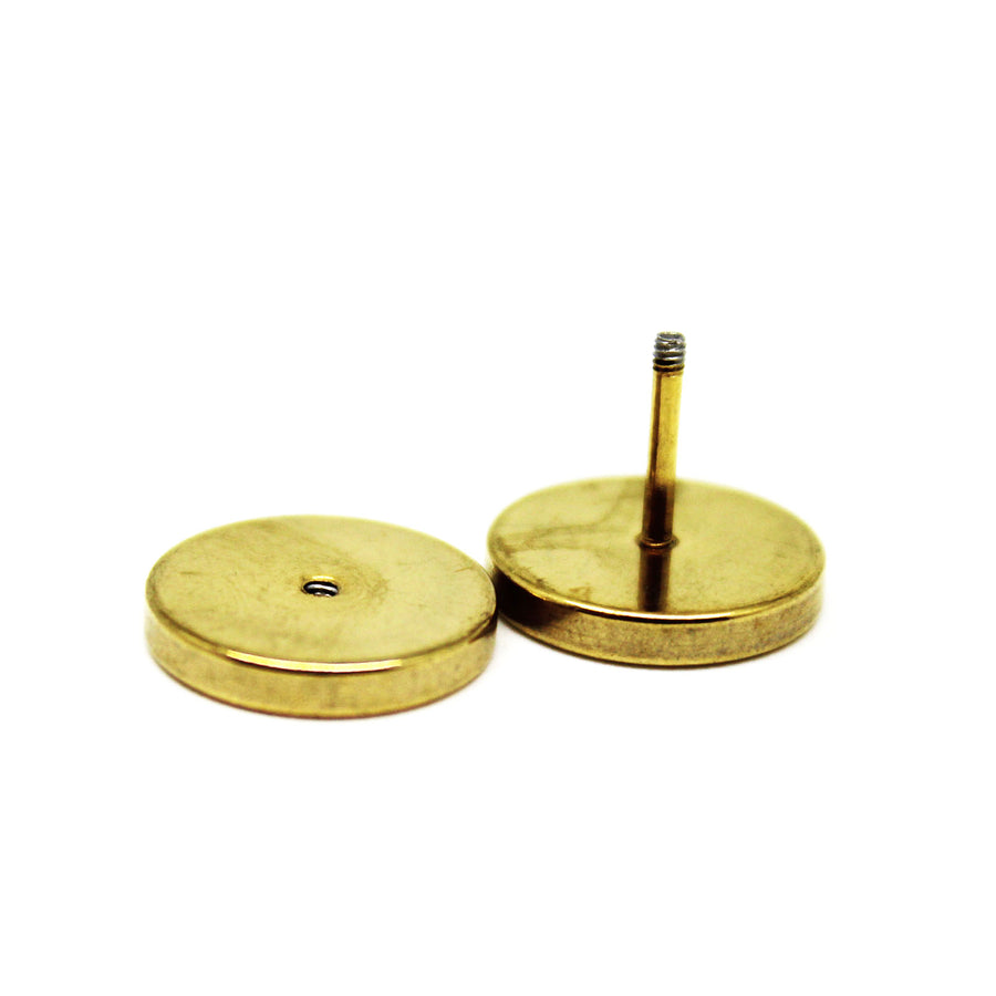 Gold Faux Stretcher Earrings (12mm)