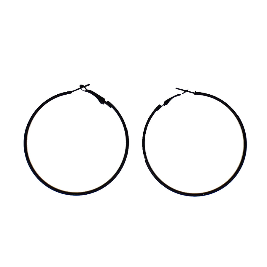 Black Hoop Earrings