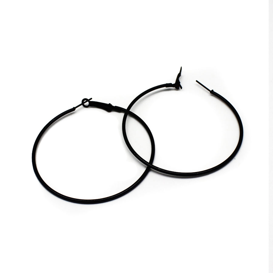 Black Hoop Earrings