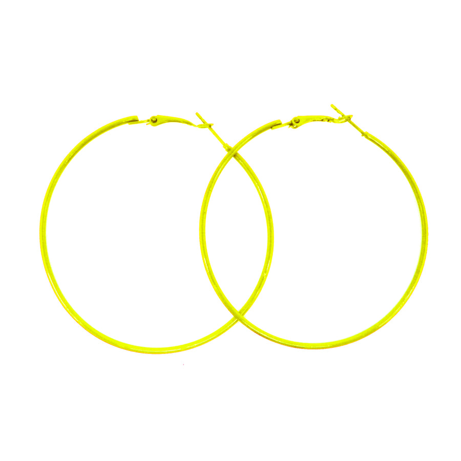 Yellow 80s Neon Hoop Earrings