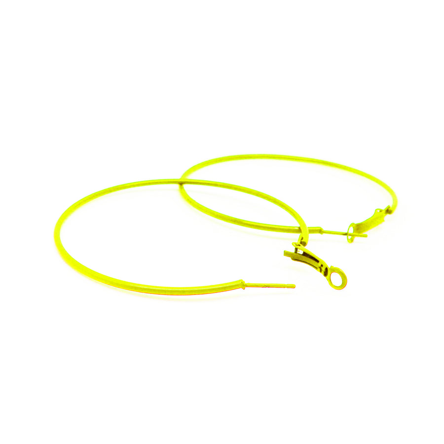 Yellow 80s Neon Hoop Earrings