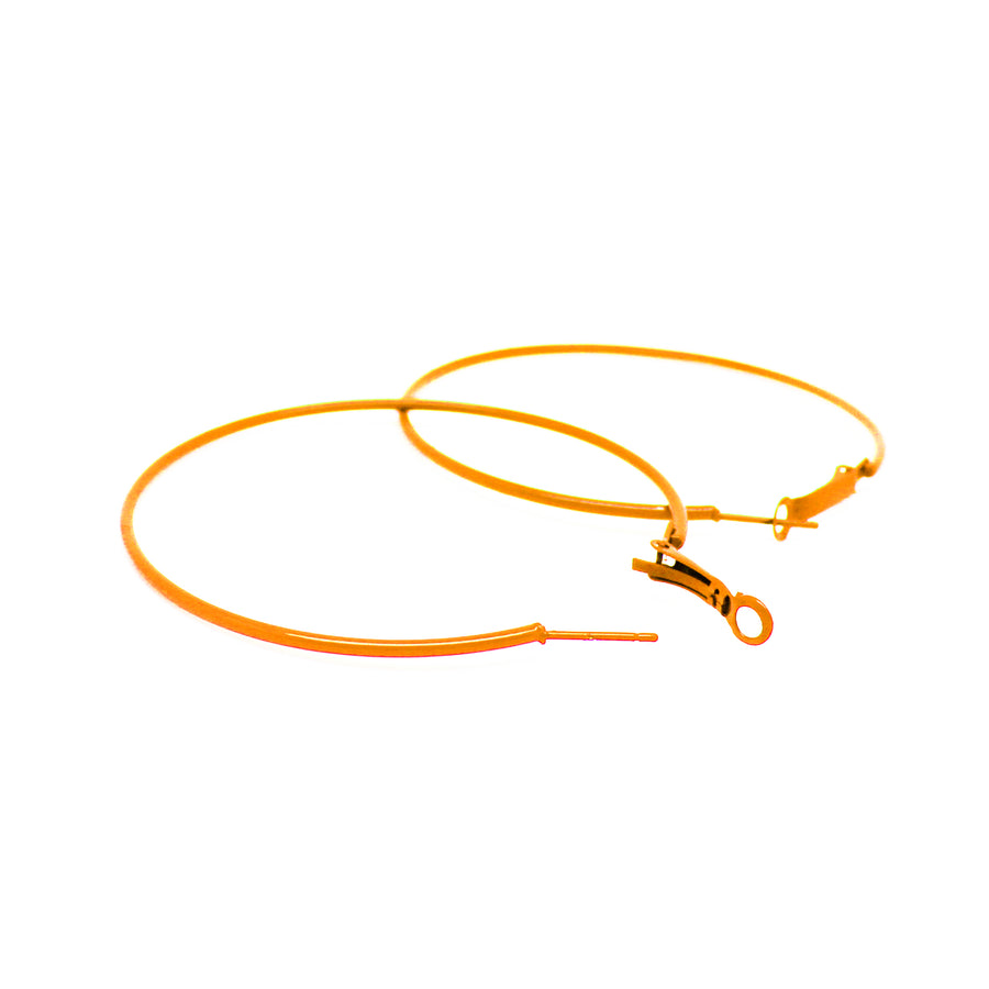 Orange 80s Neon Hoop Earrings