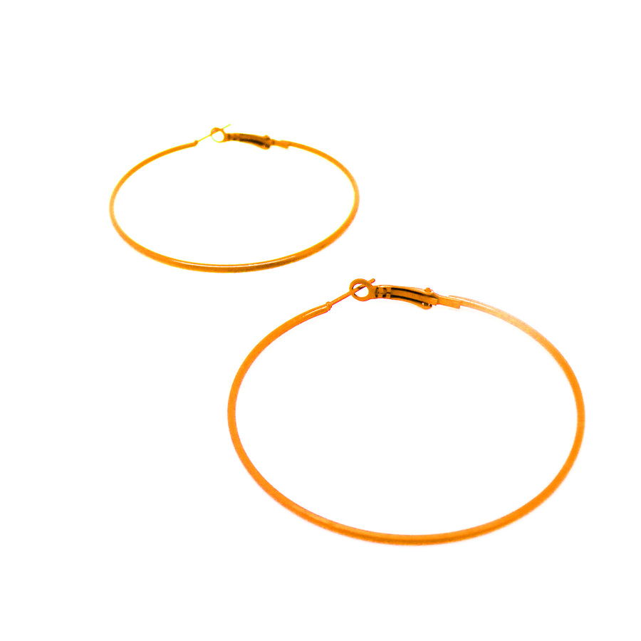 Orange 80s Neon Hoop Earrings