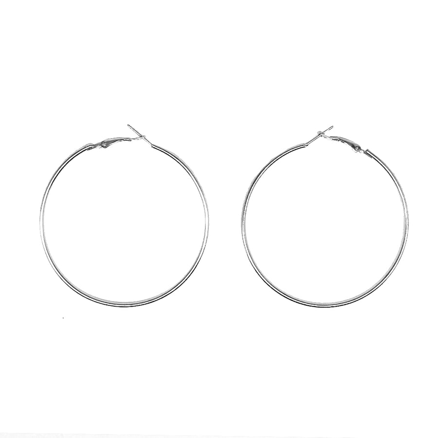 1990s Silver Hoop Earrings