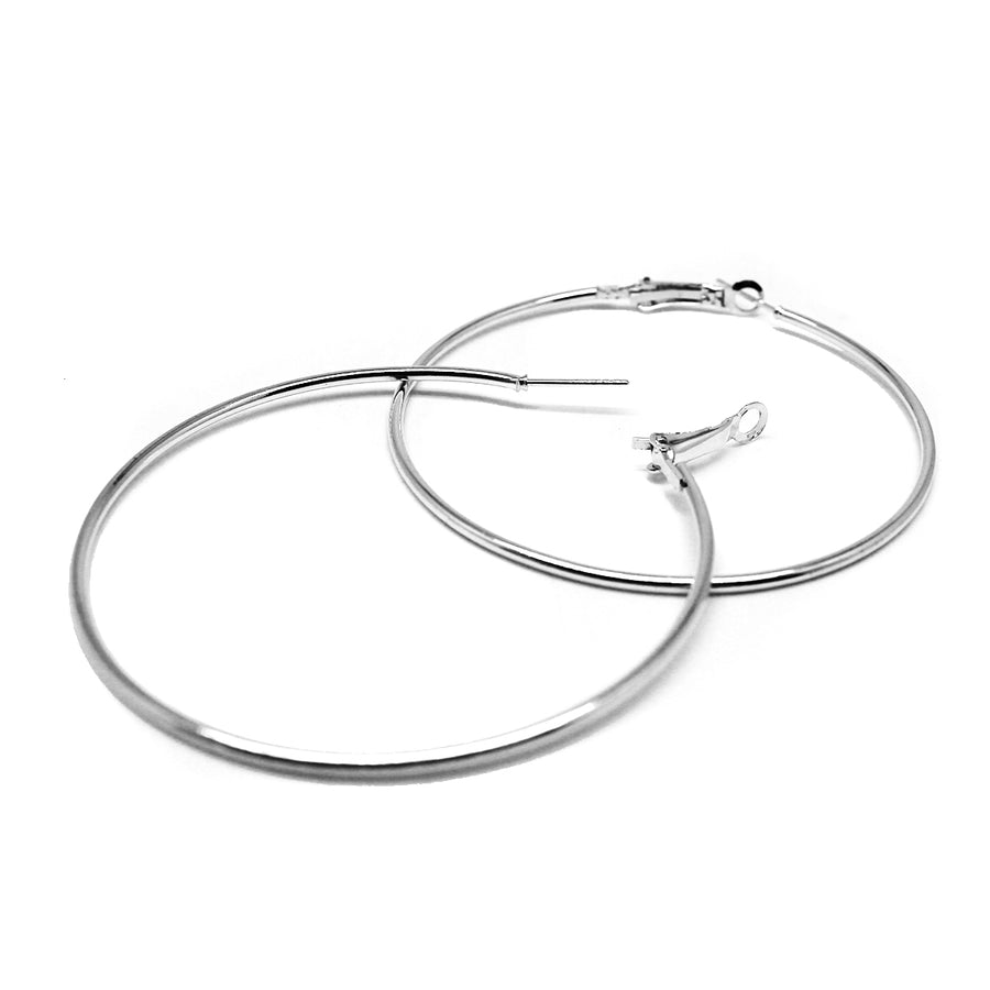 1990s Silver Hoop Earrings