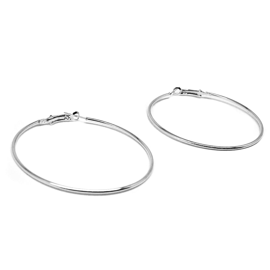 1990s Silver Hoop Earrings