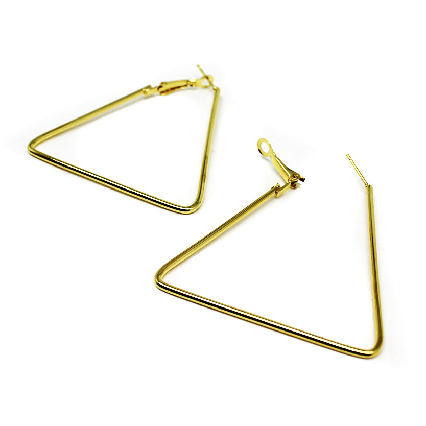 1990s Gold Triangle Earrings