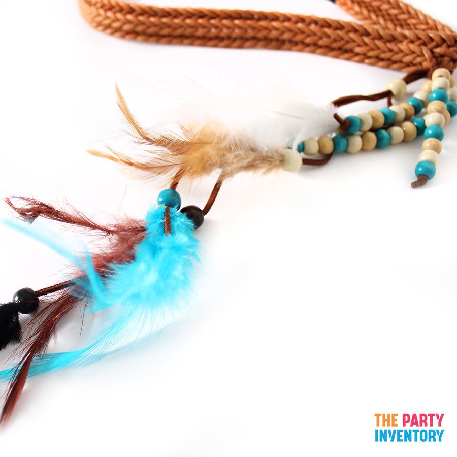 Native American Hippie Headband with Feathers