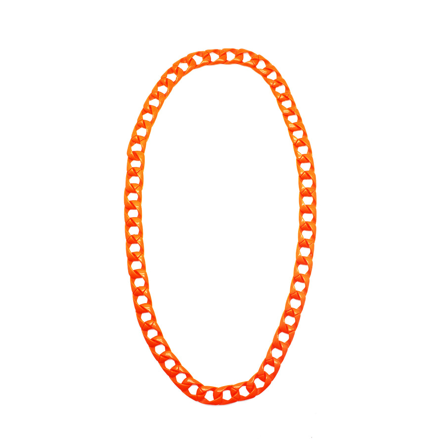 Neon Orange 80s Chain Necklace