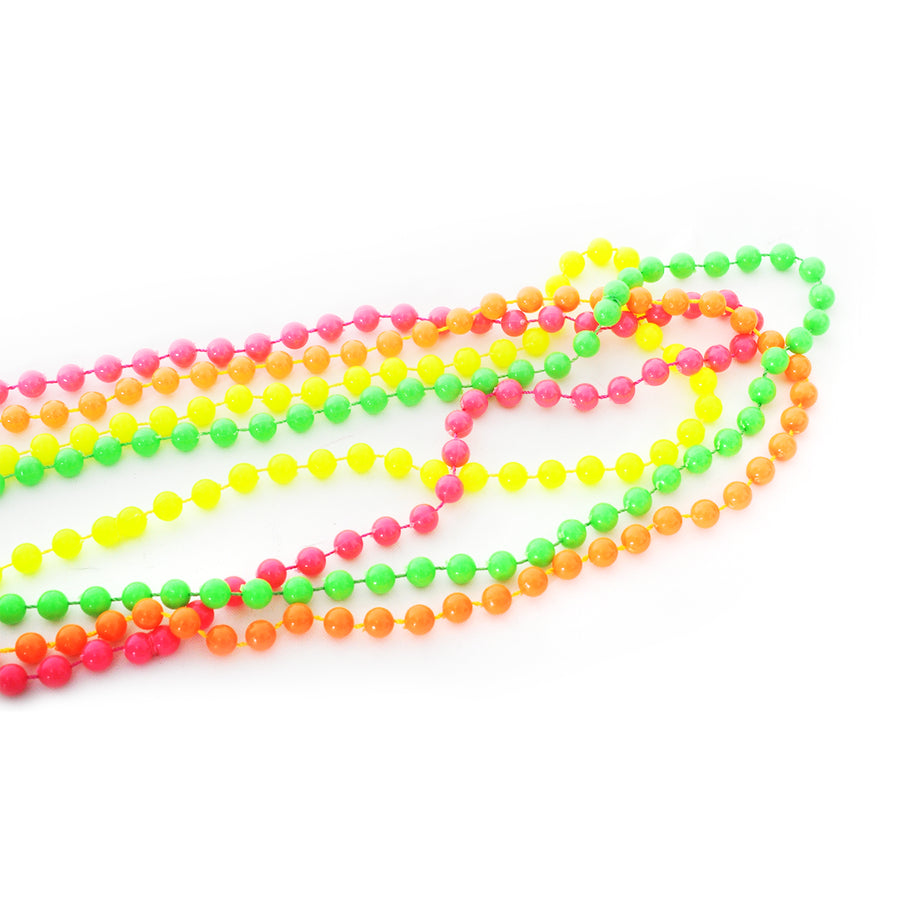 80s Fluro Necklaces 4pk (Mixed Colours)