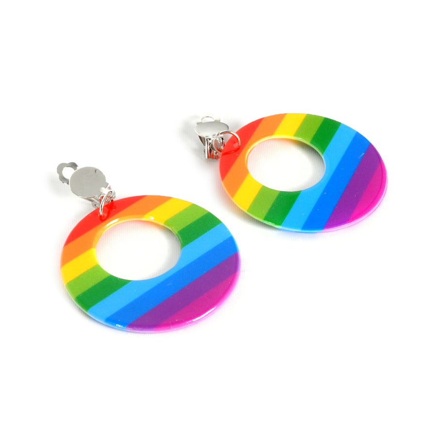 80s Rainbow Clip-On Earrings