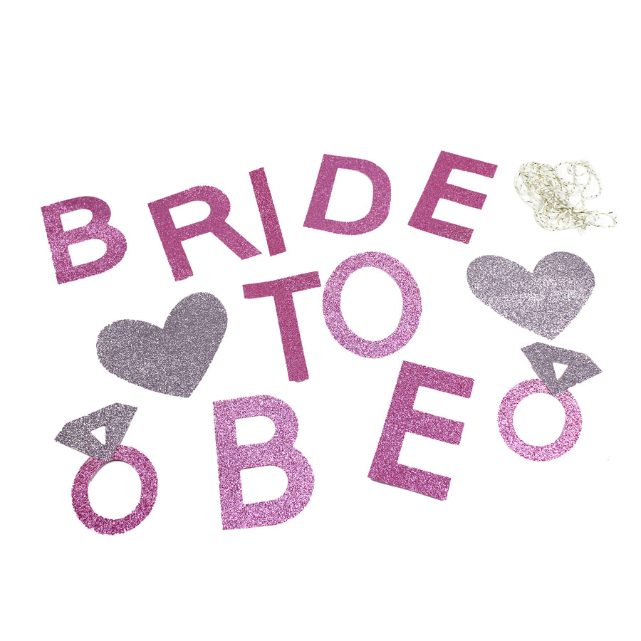 Pink Glitter Bride to Be Banner