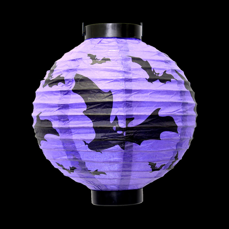 Halloween Light Up Lantern (Purple Bats)