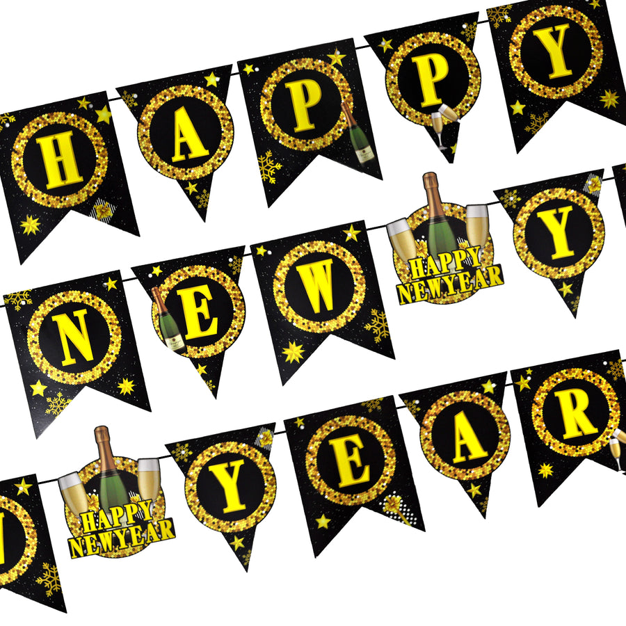 Happy New Year Banner (Champagne)