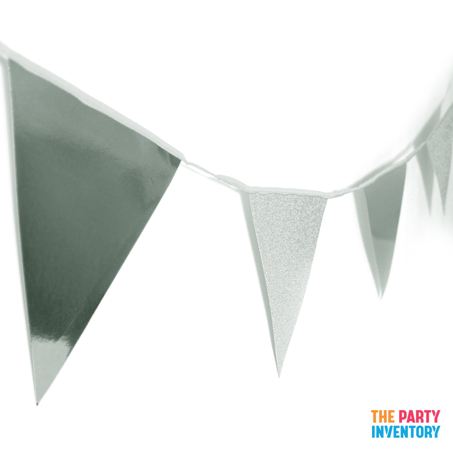 Deluxe Metallic and Glitter Bunting (Silver)