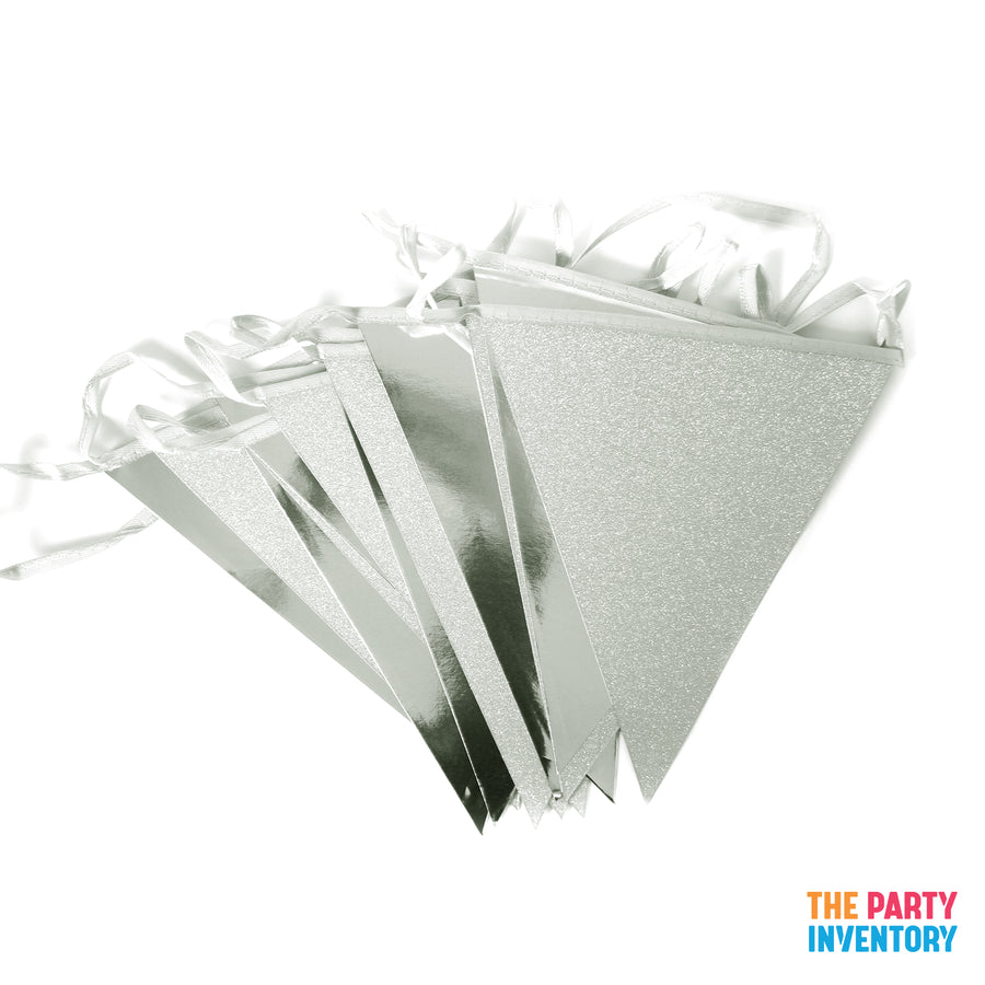 Deluxe Metallic and Glitter Bunting (Silver)